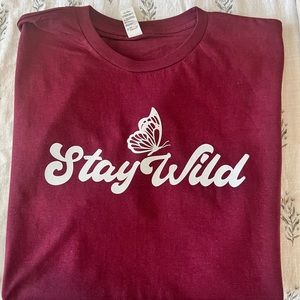 Stay Wild Tshirt (Burgundy)